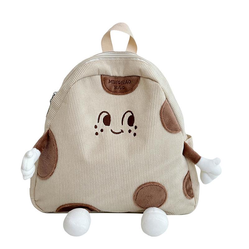 Schoolbag autumn and winter new ins cute cheese corduroy backpack female, Japanese chic soft sister backpack student backpack cute