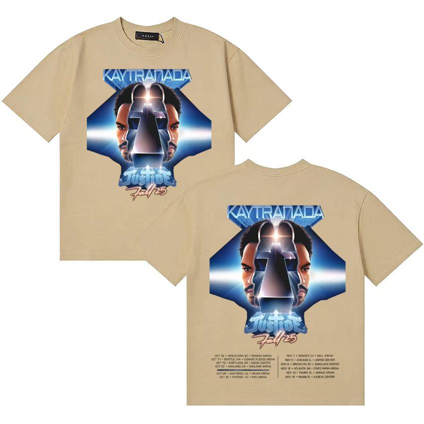 Summer New Album T Shirt Kaytranada Justice Tour 2025 Unisexs Women Y2K Short Sleeve Tshirt High Quality Cotton Clothing Teenagers