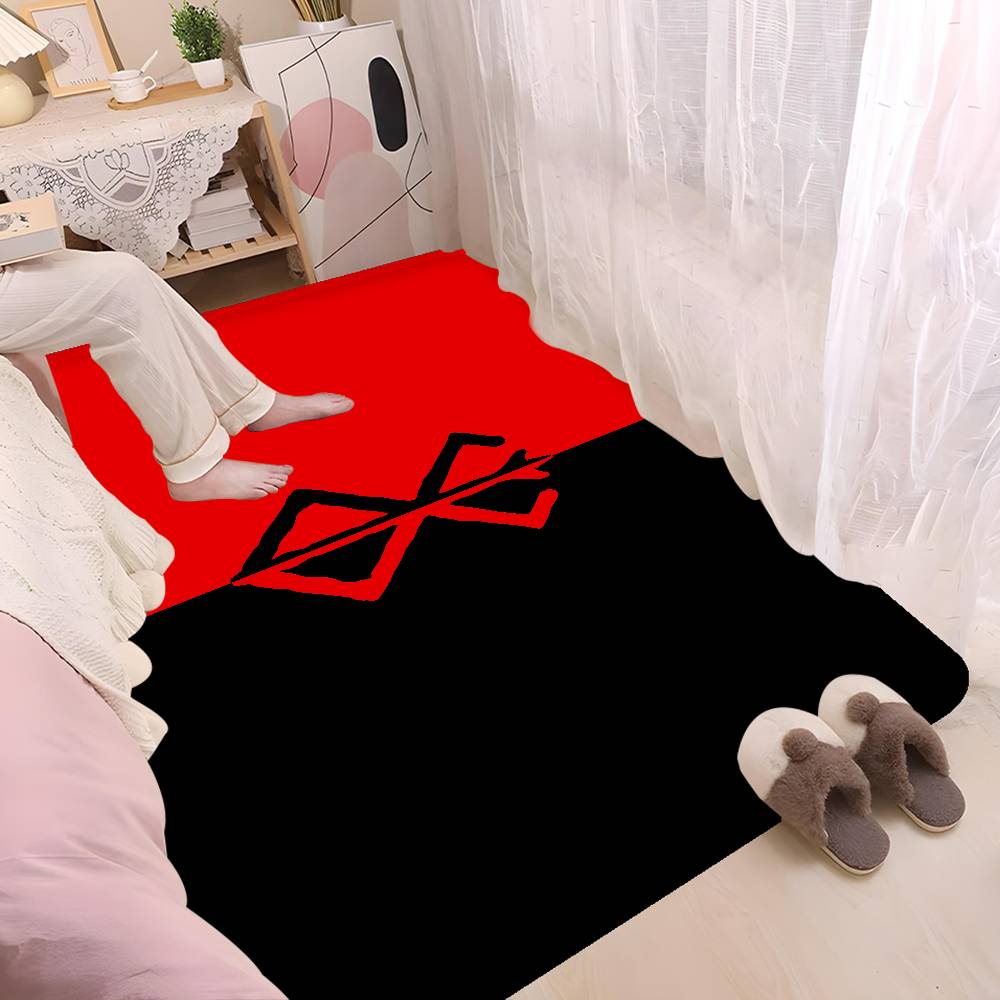 Berserk Guts Alfombra de Piso Anime Estilo Nórdico Felpudo para el Hogar Alfombras para Baño-Inodoro Alfombra Decorativa para Dormitorio Hotel