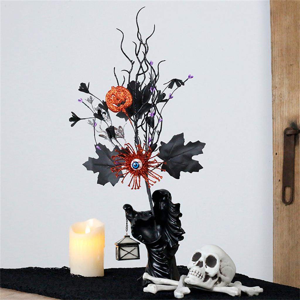 Halloween Decorations Ins/ Horror Maple Leaf Eyeball Pumpkin Flower Branch Cuttings Ghost/ Festival Home Party Decorations