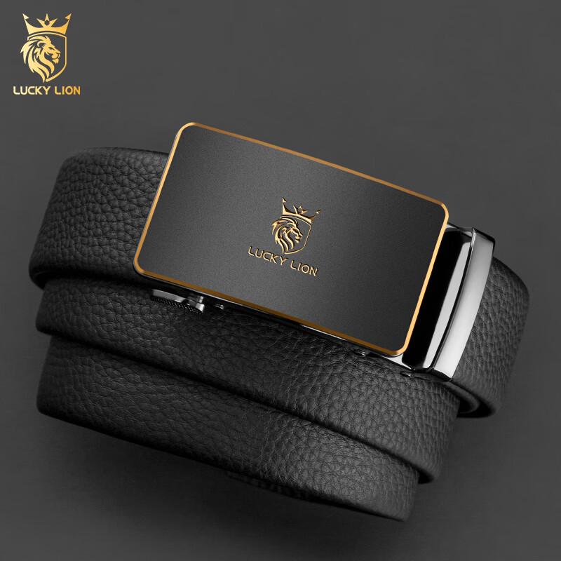 LUCKY LION Men's First-Layer Cowhide Automatic Buckle Belt