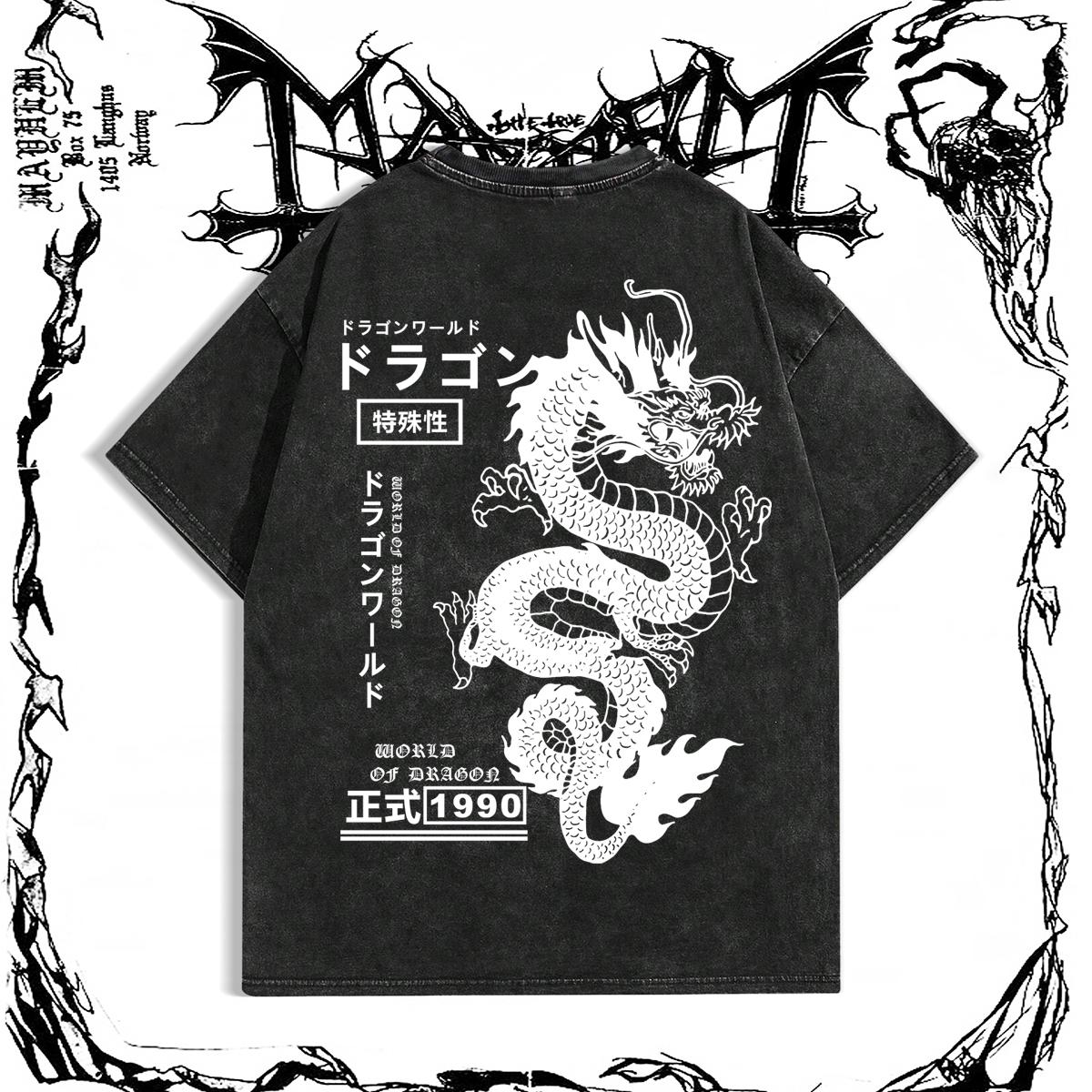 

Мужские футболки с принтом Унисекс Хлопковая Оверсайз Футболка Короткий рукав Винтажный Уличный Стиль Повседневная Футболка Топ L чёрный