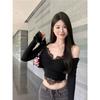 Pure Lace Long-sleeved T-shirt for Women's Spring and Autumn New Slim-fitting and Thin Design, Spice Girl Inner Bottoming Shirt Top