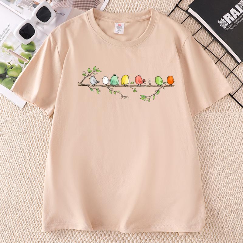 Birdwatching T Shirt Unisex Unisex Cute Bird Tee Cotton Short Sleeve Crew Neck Printed TShirt Casual Comfortable Summer Clothes