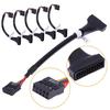 20 Pin Jack for USB Male To  2.0 9 Pin Female Splitter Adapter Cable Wire Converter for Microphone Device Connected Tools
