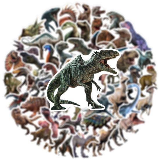 50Pcs/Set Dinosaur Sticker Non-fading Waterproof Self-Adhesive Multiple Patterns Animal Notebook Scooter Storage Box Graffiti Decal Home Appliances