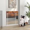 Adjustable Width Dog Gate with Double Lock, Steel and ABS, 76x75-95 Cm, White
