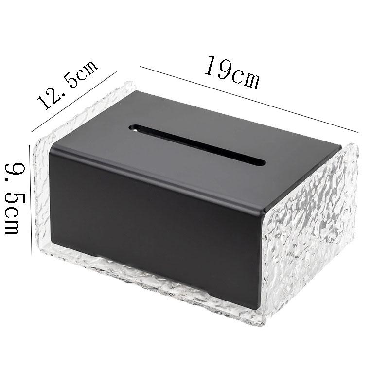 European Style Black Tissue Box Creative Acrylic Storage Tube Living Room Dining Table High-end Napkin Box Home Decoration Gifts