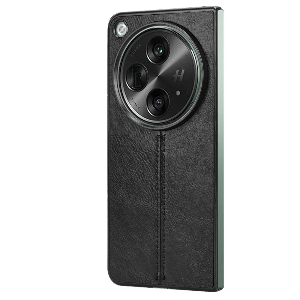 For OnePlus Open Case Shockproof Cowhide Texture PU+PC Phone Cover