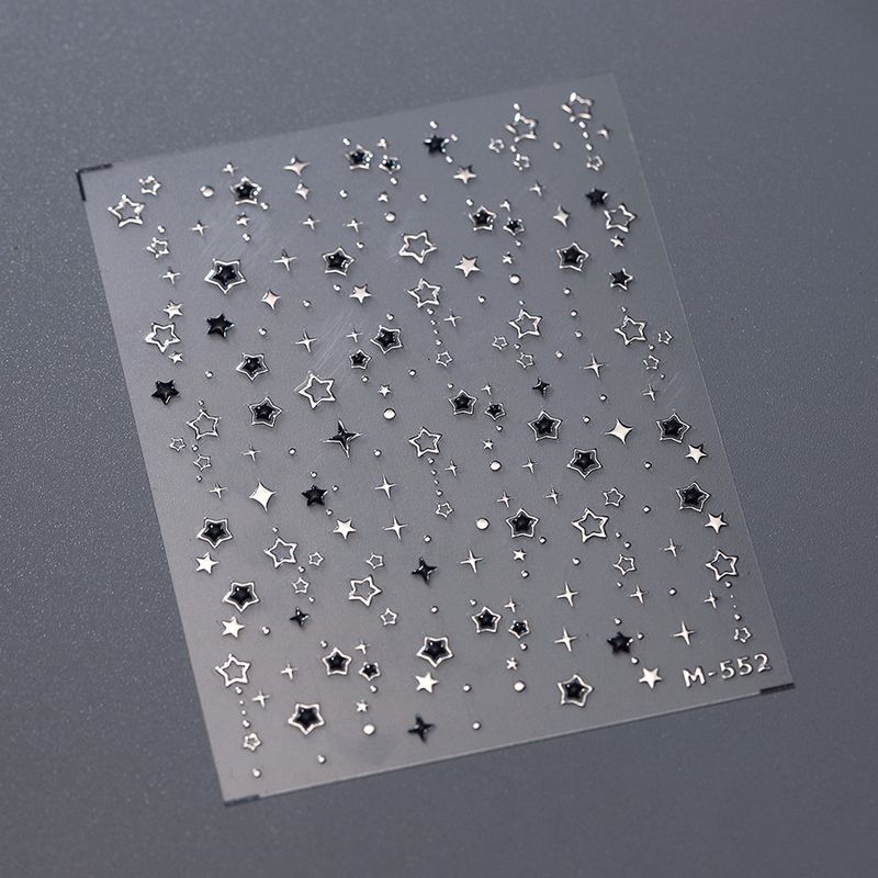 

Hot Silver XINGX Black Jelly Glue Nail Stickers Waterproof Nail Sticker Decorative Decals Ornament M552 M552 (hot silver)