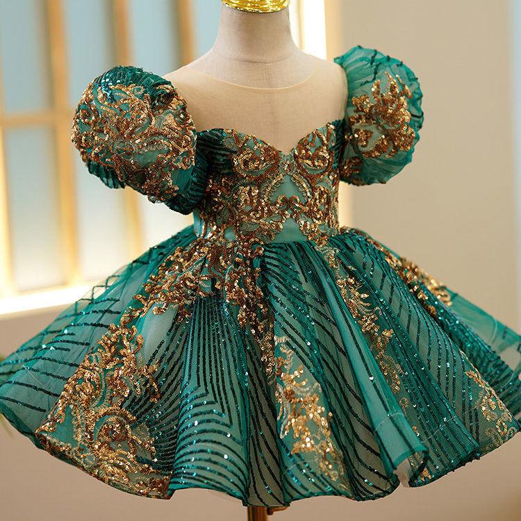 Vestido de primer cumpleaños para niños, vestido de princesa, niña de las flores, espectáculo de bodas, fiesta de cumpleaños, vestido de actuación de Piano