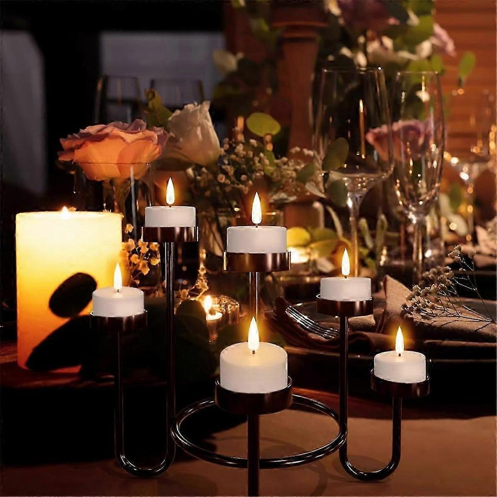 Rechargeable Tea Lights Candles, 12 Pcs Rechargeable Candles with Remote Charging Base, LED Flamele