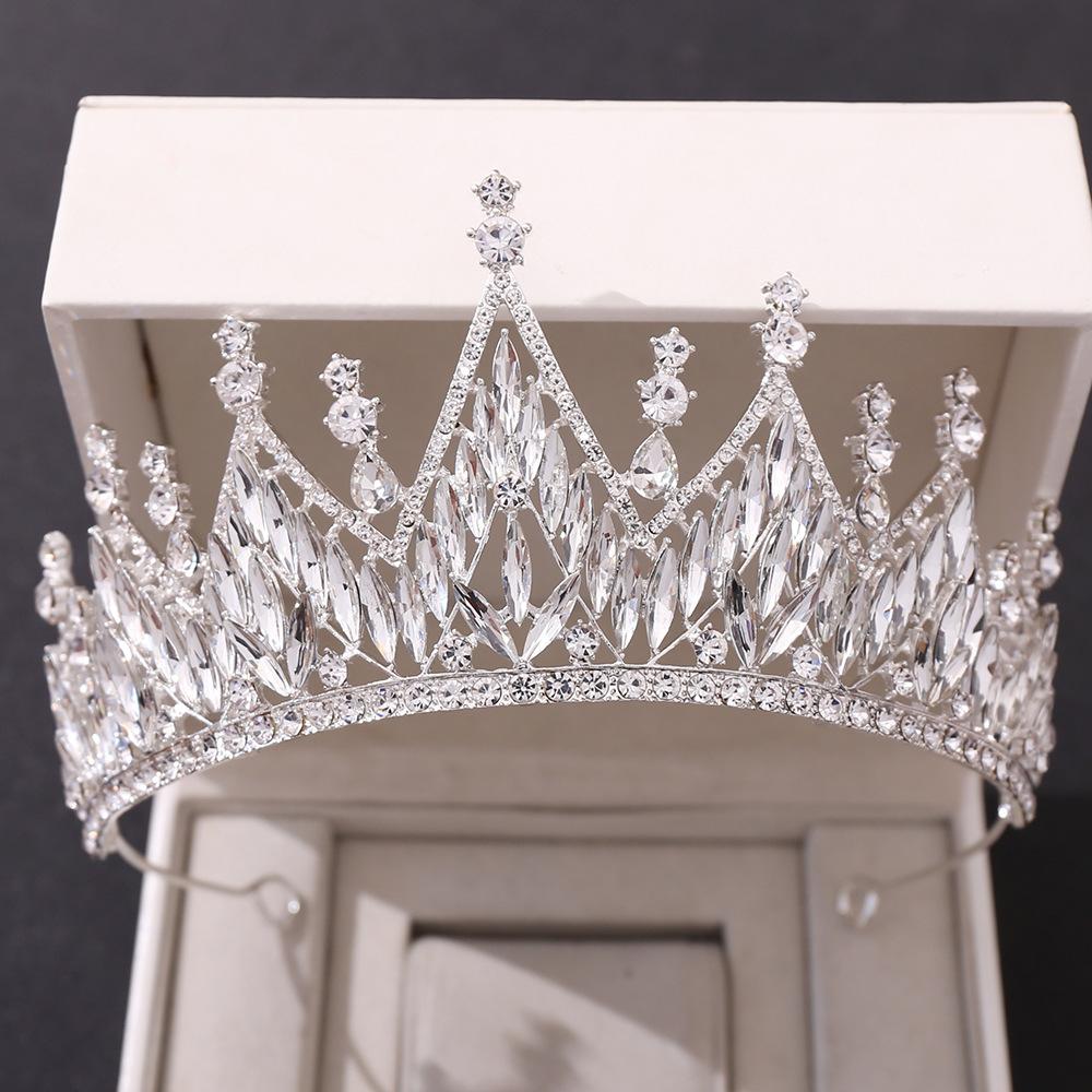 Nouveau diadème en cristal blanc accessoires de mariage couronne de mariée couronne de princesse baroque haut de gamme bandeau de pierres précieuses