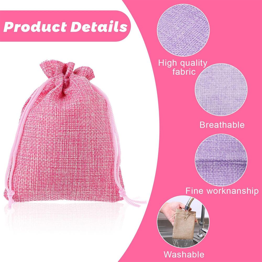 15pcs Linen Drawstring Bags Gift Bags Candy and Jewelry Bags Wedding Packaging Bags Drawstring Bags