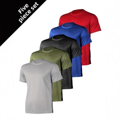 T-shirt de sport d'été respirant à séchage rapide pour homme, manches courtes, absorbant la transpiration, couleur unie, décontracté, sensation maille soie glacée.