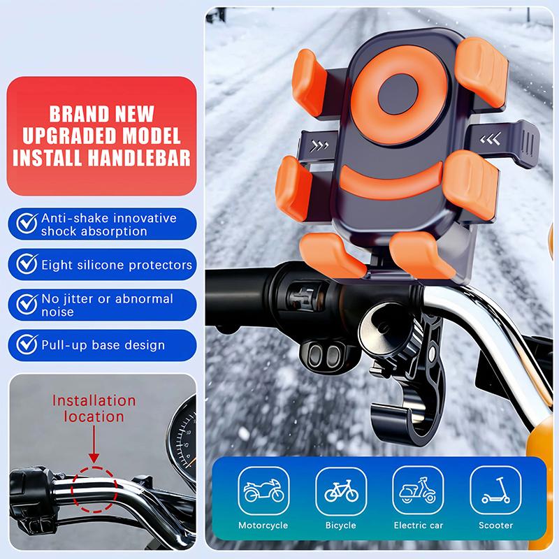 Bike Mobile Phone Holder 360° Rotatable Bicycle Phone Holder Non-Slip Road Bike Motorcycle Handlebar Mount Stand Bracket