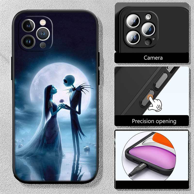 Nightmare Before Christmas Shockproof Phone Case for iPhone 6 6s 7 8 11 12 13 14 15 16 17 16E XS Pro Max XR X SE Air