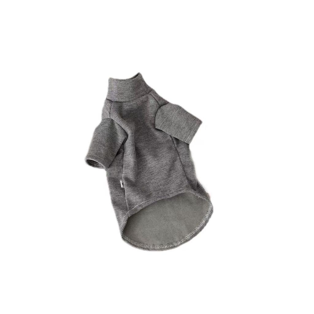Pet Spring Solid Color Mid Neck Base Shirt Pet Elastic Long Sleeved T-shirt Skin Friendly Breathable Vest Puppy Clothes