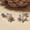 Chubby Balloon Puppy EJ001 Silver Earrings