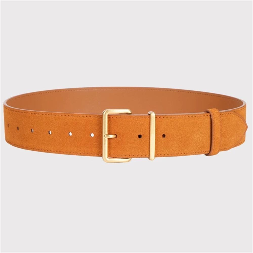 Retro Wide Belt New Style Ladies Suede Matte Belt Fashionable Decorative Leather Belt for Windbreaker Dress Jeans Waistbelt