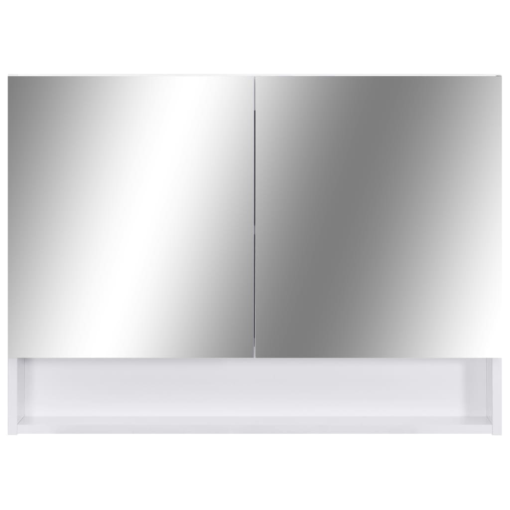LED Bathroom Mirror Cabinet White 80 X 15 X 60 Cm MDF