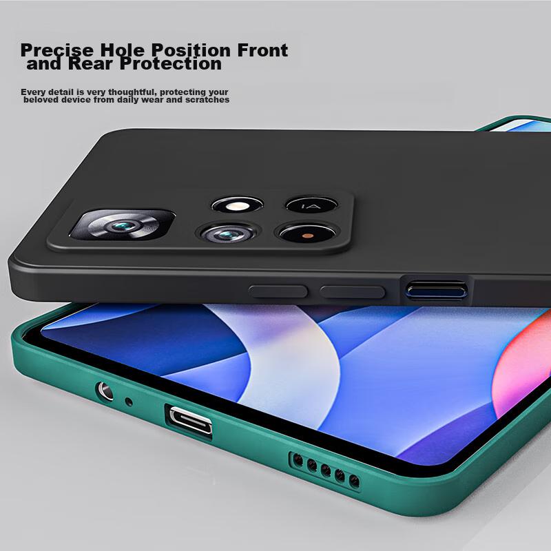 HotFire Phone Case for Xiaomi Redmi Note 11 5G Version, Full Lens Protection Upgraded Matte Anti-Drop Thin Silicone Soft Case