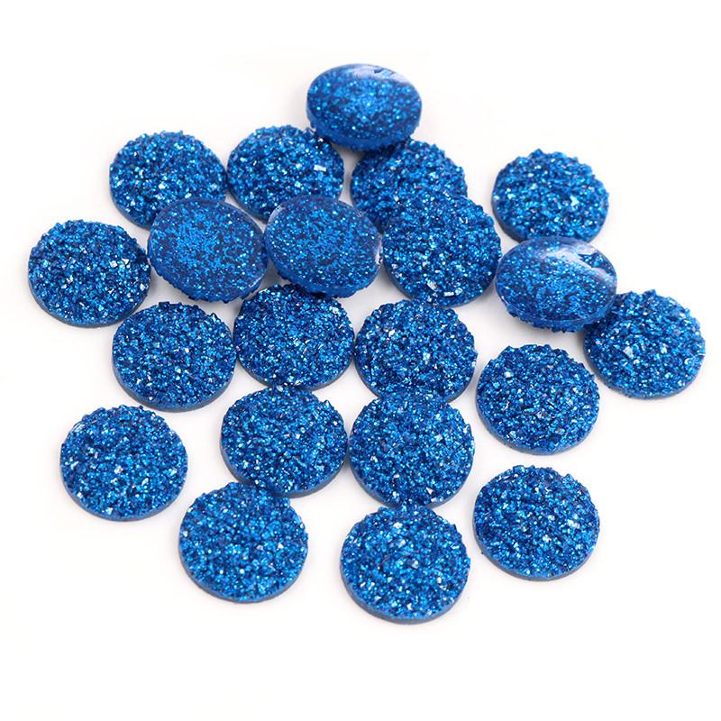 40 Stück/Los 8mm 10mm 12mm Mixfarben Druzy Naturstein Konvex Flachrücken Harz Cabochons DIY Schmuckherstellung Zubehör Zubehör