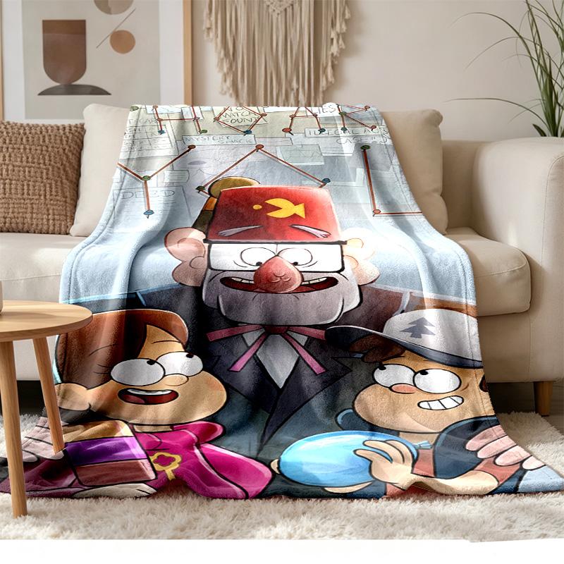 Gravity Falls Měkký a pohodlný flanel Vhodný na pohovky obývací pokoje venovní kempování cestování a také skvělý dárek k výročí