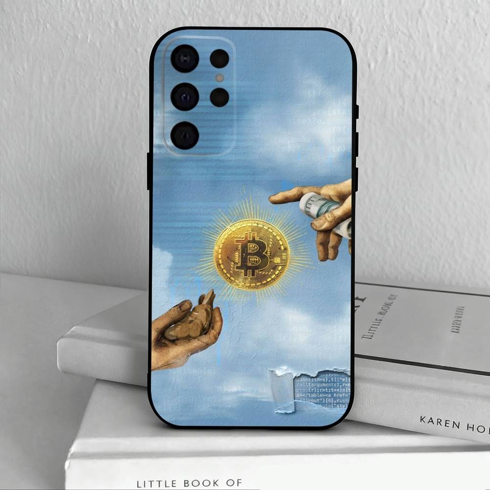 Cool Art Bitcoin Digital Phone Case For Samsung S25,S24,S21,S22,S23,S30,Ultra,S20,Plus,Others Soft Black Case