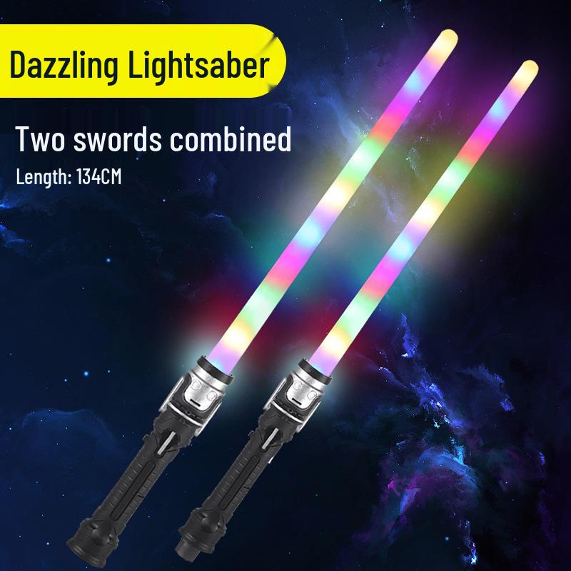 Men's & Children's Telescopic Seven-Color Laser Sword - Flashing Light for Street Vending & Night Markets