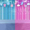 Gender-Reveal-Geburtstagsparty-Set mit Flaggen, Regenvorhang und Deko-Requisiten