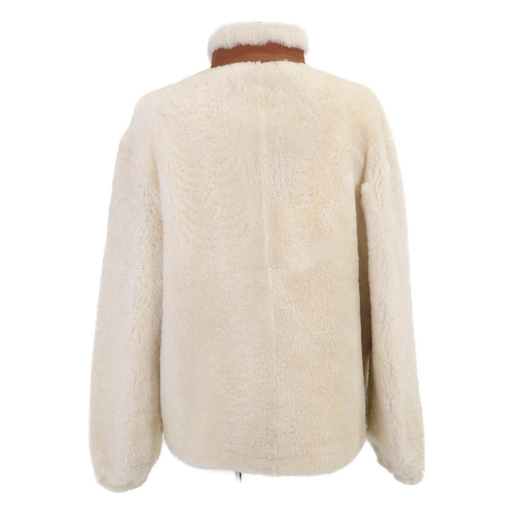 LOEWE H526Y19L84 Mouton boa jacket Jacket 44 Brown xIvoryUsed