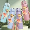 1PC Ballerina Ballet Dancer Print 750ml Color Plastic Sports Water Bottle Leakproof Flip Straw Lid Suitable for Sports Office Home Use