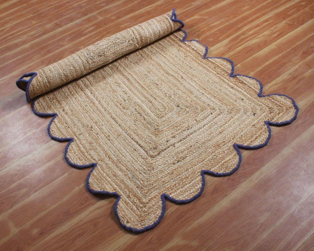 Jute Rug Oval Carpet Rectangle 100% Natural Fiber Area Living Rug Handmade Area Rug