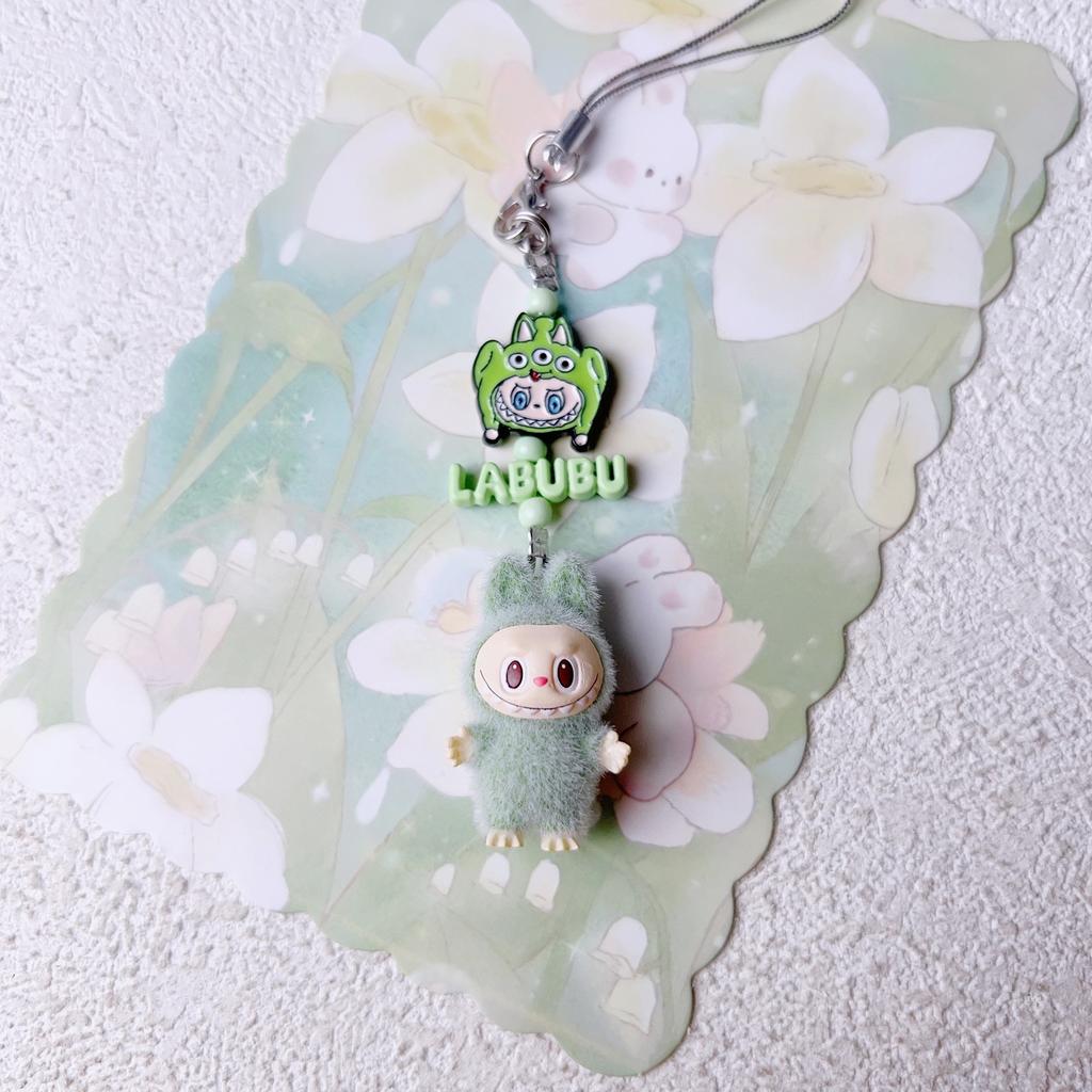 Doll Vinyl Sitting Cute Baby Mobile Phone Pendant Keychain Handmade DIY Car Pendant