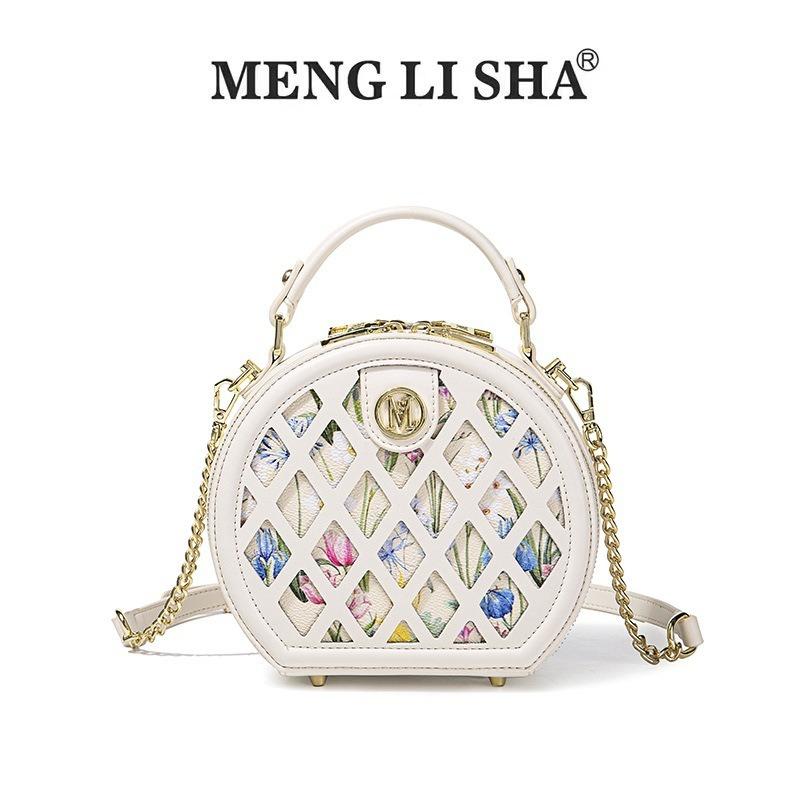 

New niche retro large-capacity portable round cake bag fashionable messenger shoulder bag women