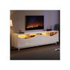 TV Stand - MUVOE - Curved Design - Glossy White - LED Lighting - 175 X 38 X 51 Cm