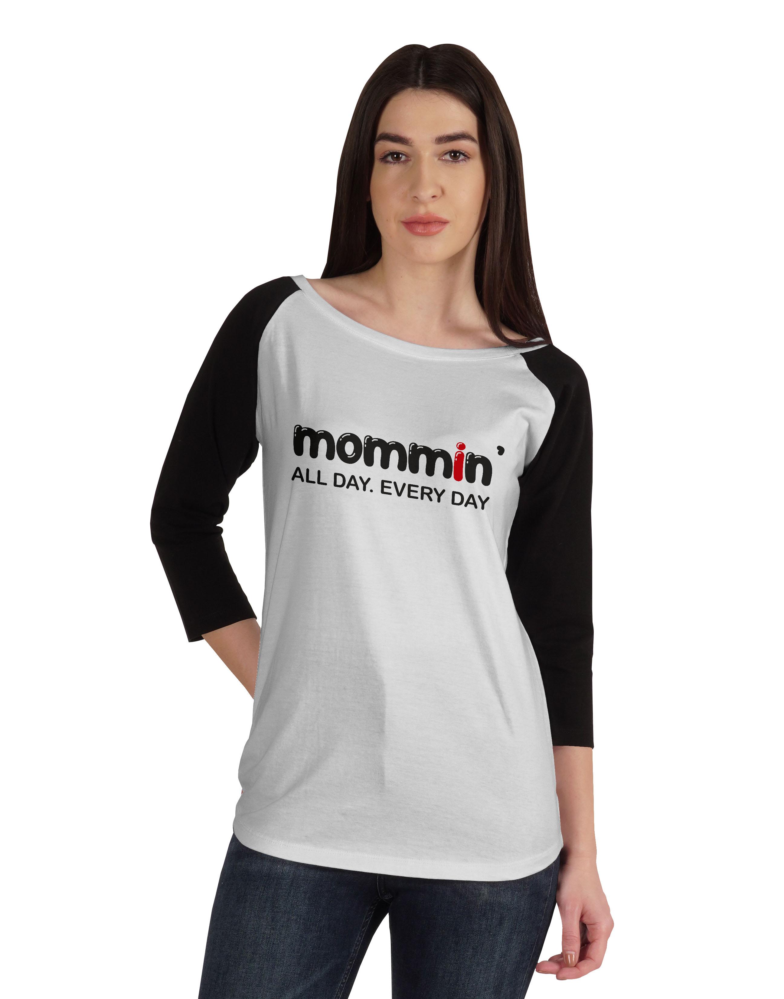 

Inkmeso Mommin All Day Every Day Tshirt Mom Life Graphic Shirt Summer Tee XXL білий