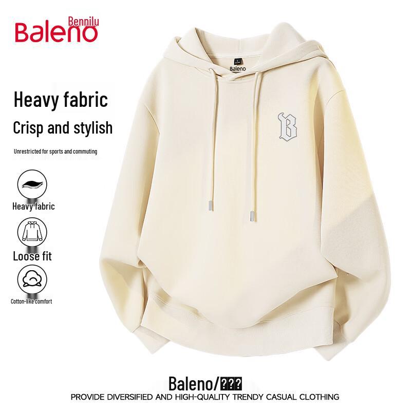 Baleno Men's JPBB Letter Print Hooded Sweatshirt