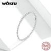 WOSTU 100% Real 925 Sterling Silver Rings New Desgin Simple Stylish Shape Rings Hot Fashion S925 Jewelry CQR574