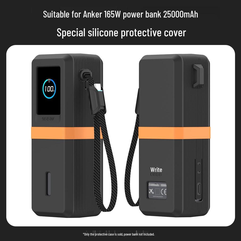 Anker PowerCore 165W Protective Case with Built-in Retractable Cable - Drop-Proof Full Coverage.