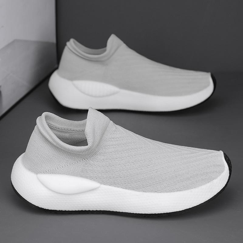 

Маленькие белые туфли, летние дышащие спортивные туфли из хлопчатобумажной ткани, мужская корейская версия, универсальные туфли с одной педалью, легкие носки на мягкой подошве 44