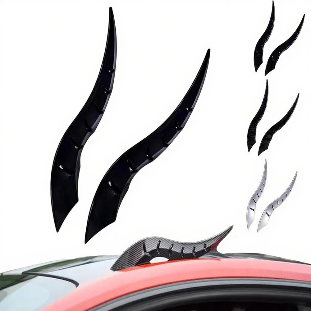 

1Pair Universal Car Roof Dragon Horns modification for Sedan Hatchback SUV 3D Carbon Fiber Texture Bull Horns Stickers Accessory