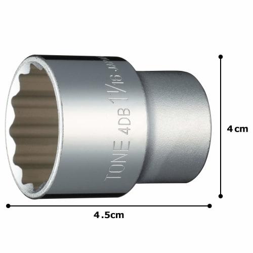 TONE Socket (12-sided) 4DB-34 Drive angle 12.7mm (1/2") Width across flats 1.1/16inch