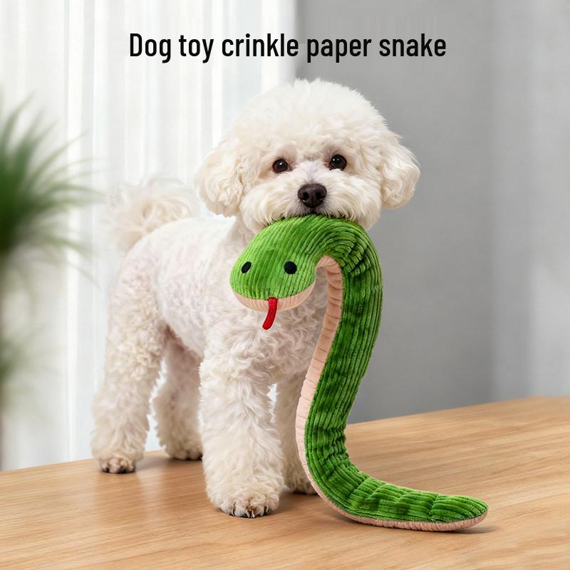 Teeth Grinding Relief Snake Dog Plush Toy with Sound