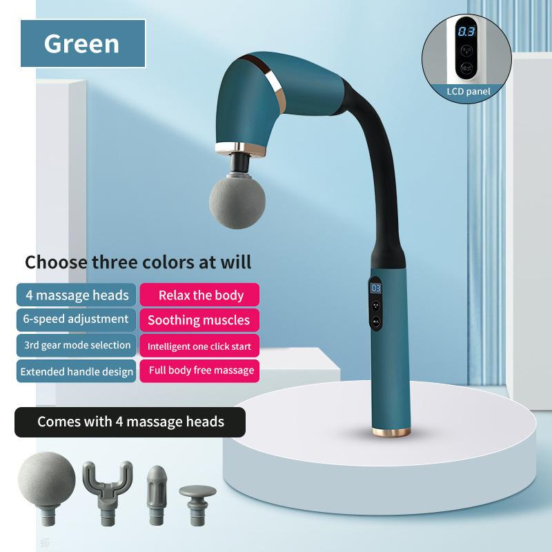 4-IN-1 wireless extended handle massage gun,six speed regulation,three modes,neck/shoulder/waist/leg used for muscle relaxation