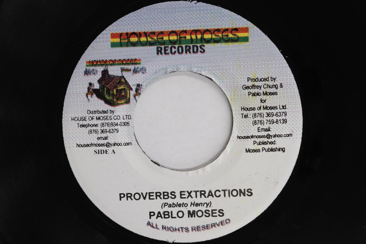 

7inch Record PABLO MOSES Proverbs Extractions Version NONE House Of Moses 1982 Jamaica Reggae Ska Dub Used