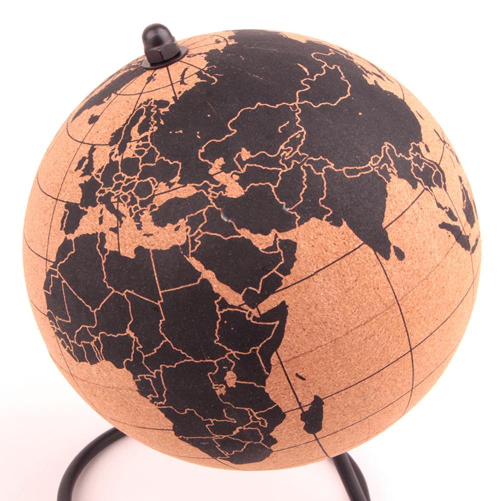 Korkträ Roterande Globkartor Hemkontorsdekoration Världskarta Geografikarta Glober