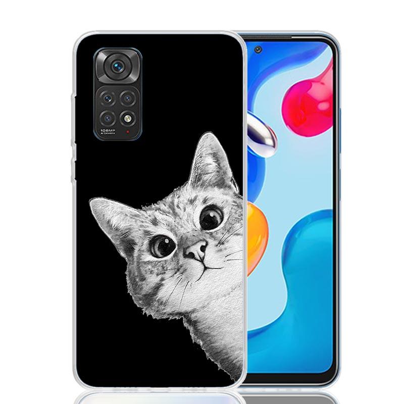 Cat Cute Kitten Cartoon Phone Case For Xiaomi Redmi Note 15 14 13 12S 12 Pro Plus 11S 11E 11 11T 10S 10 Art Soft Pattern Cover R