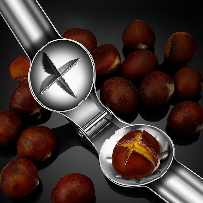 Chestnut and Walnut Cracker Stainless Steel Nut Cracker Home Chestnut Shelling Tool Hazelnut Shelling Tool Nut Cracking Knife